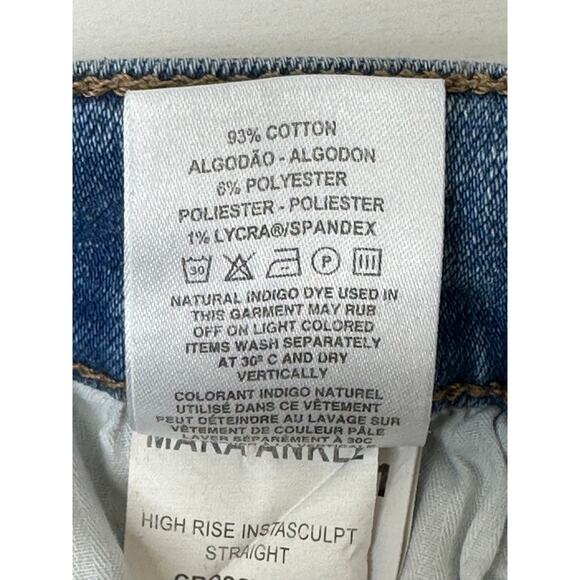 DL1961 Mara Ankle High Rise Instasculpt Slim Straight Jean | Size 23 | Crosswall - Picture 8 of 16